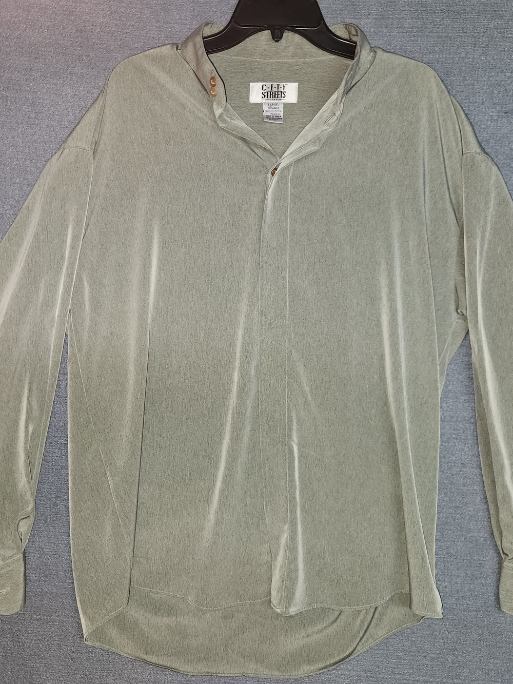 City Streets Men's Olive-Green Button-Front Shirt #322